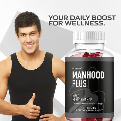 LIVORKA Manhood Plus Gummies for Men – 2 Pack, 1050mg, 120 Gummies