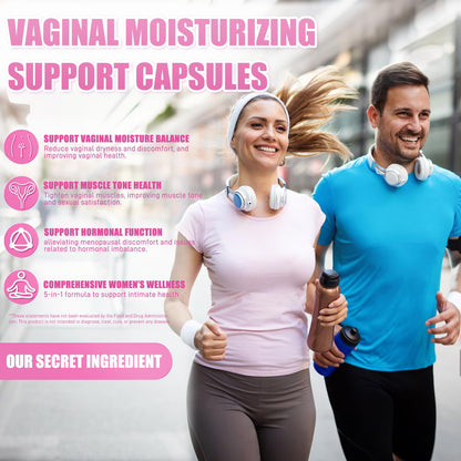 Vaginal Moisturizer Capsules – Kacip Fatimah 1000mg, Manjakni 200mg & Slippery Elm | Vegan, 60 Capsules