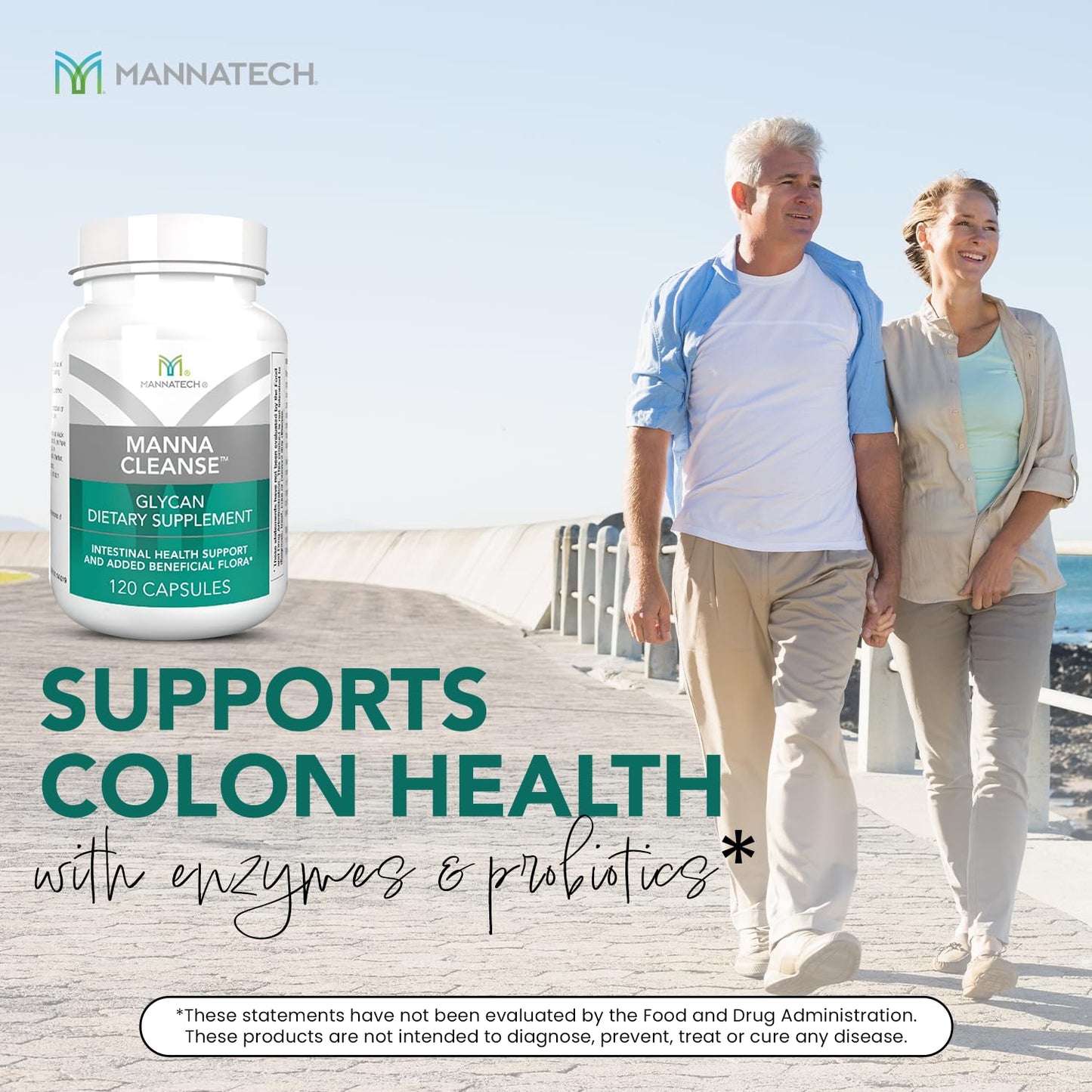 Mannatech Digestive Enzymes & Probiotics - Ambrotose Aloe Vera Power | MannaCleanse 120 Capsules