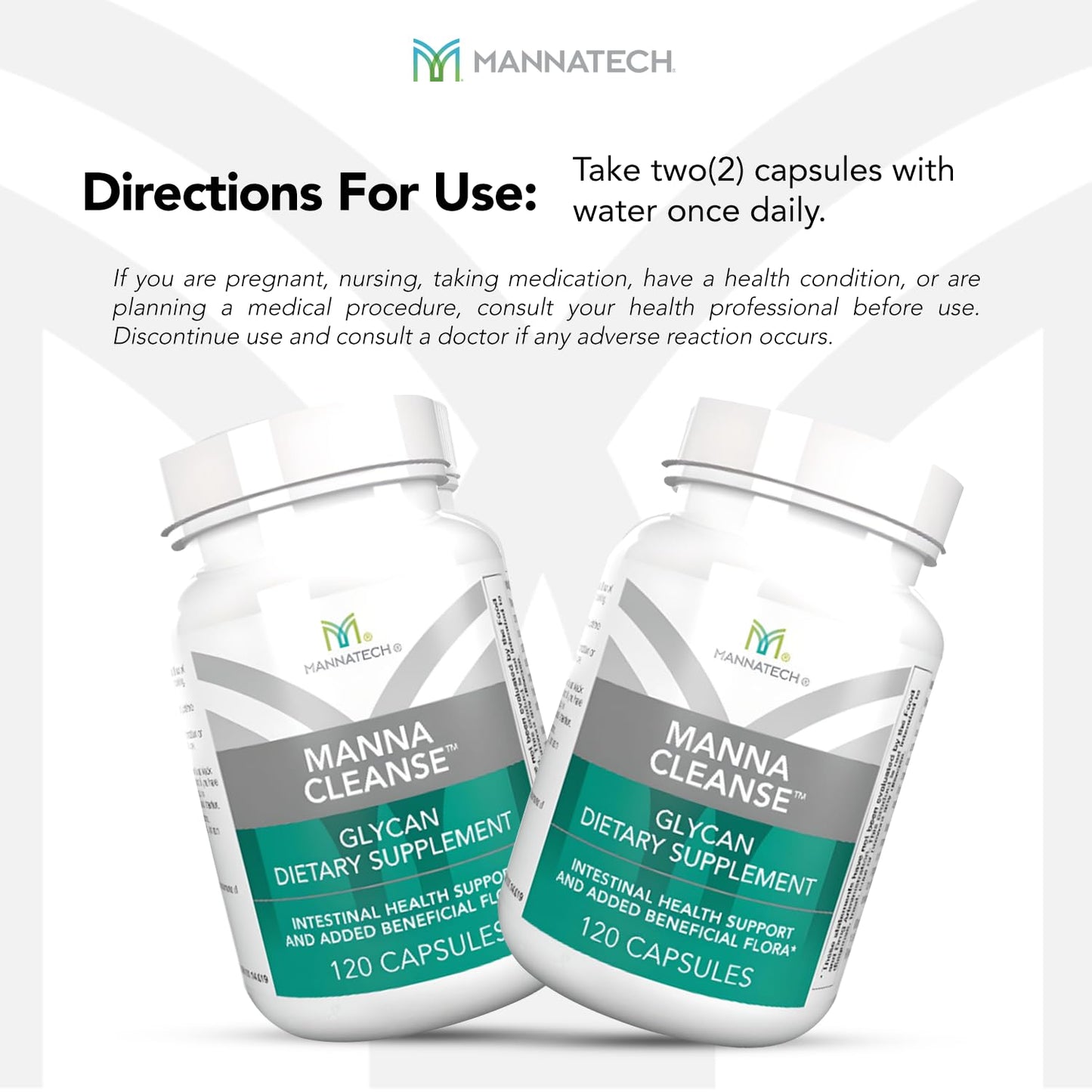 Mannatech Digestive Enzymes & Probiotics - Ambrotose Aloe Vera Power | MannaCleanse 120 Capsules