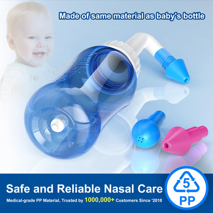 MAOEVER Neti Pot 300ml Sinus Rinse Bottle with 30 Saline Packets - BPA-Free, Anti-Backflow