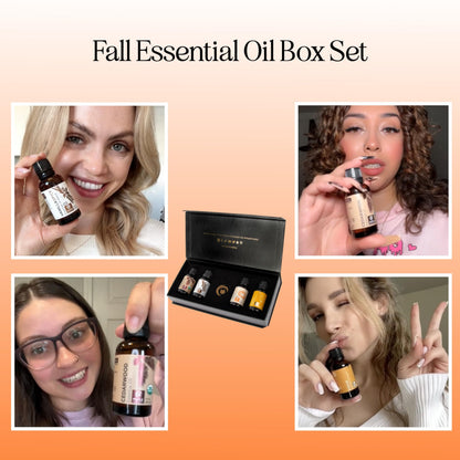 Maple Holistics Fall Essential Oils Set for Diffuser - 4x30mL Pumpkin Spice, Cedarwood, Vanilla Spice & Focus