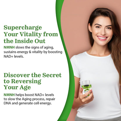 Mapurwn NMNH NMN Supplement 500mg | NAD+ Booster for Aging, Energy & Focus | 120 Count