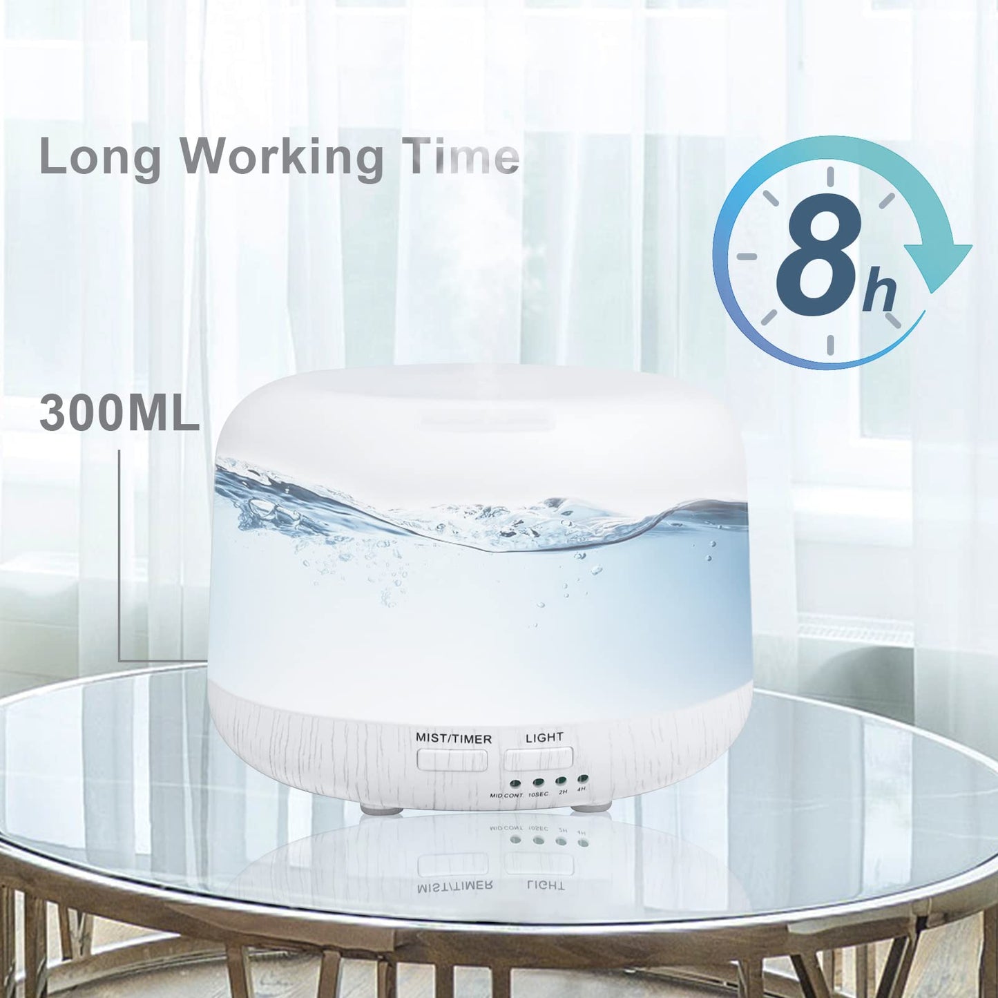 Marchred 300ML Aromatherapy Diffuser with Remote, 8-Color LED