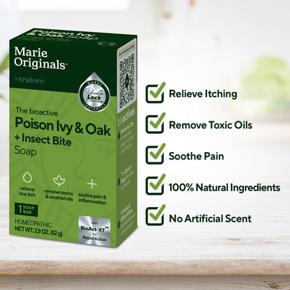 Marie Originals Poison Ivy Soap Bar | All-Natural Poison Ivy Treatment & Anti-Itch Skin Cleanser | 2.9 oz