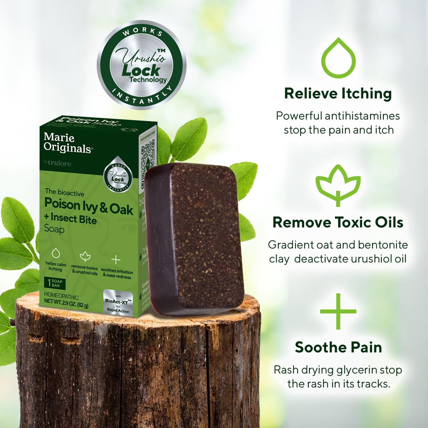 Marie Originals Poison Ivy Soap Bar | All-Natural Poison Ivy Treatment & Anti-Itch Skin Cleanser | 2.9 oz