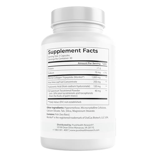 Marine Collagen & Hyaluronic Acid Supplements – Hair, Skin & Nails, 90 Caps