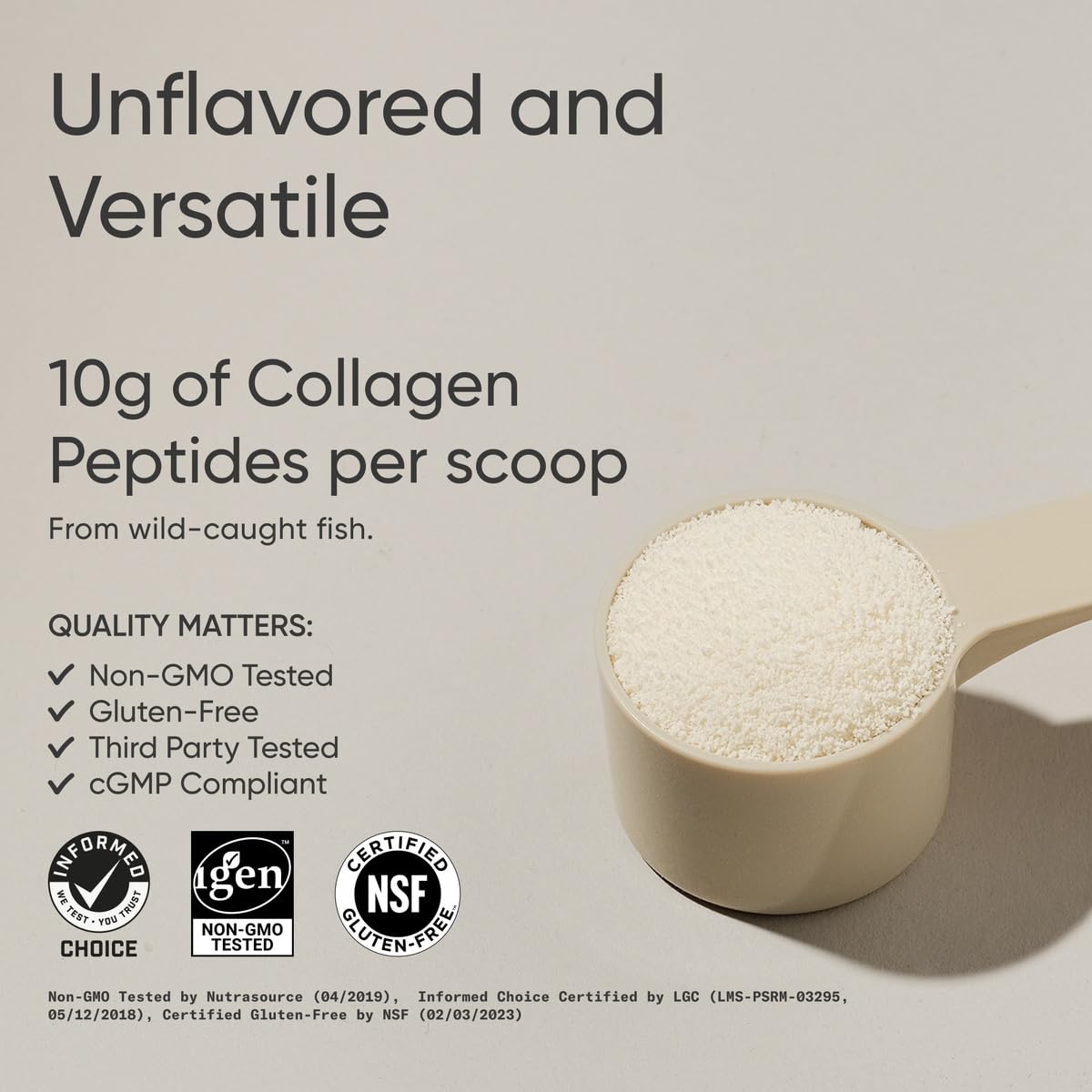 Sports Research Marine Collagen Peptides Powder – Wild-Caught Fish, Pescatarian Friendly, Keto Certified & Non-GMO Verified, 34 Servings