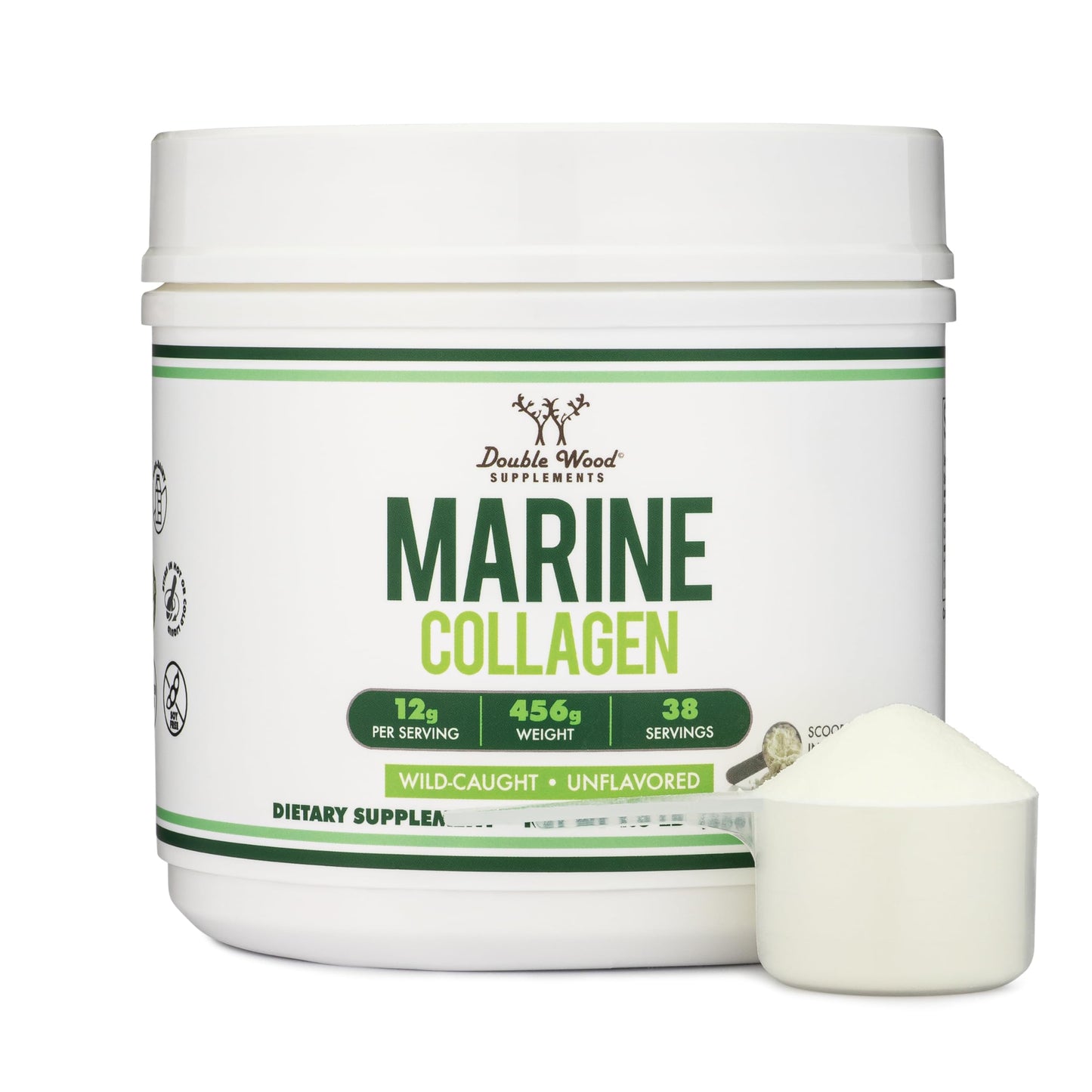Marine Collagen Powder – Wild-Caught, Unflavored, Micronized (1 lb) | Double Wood