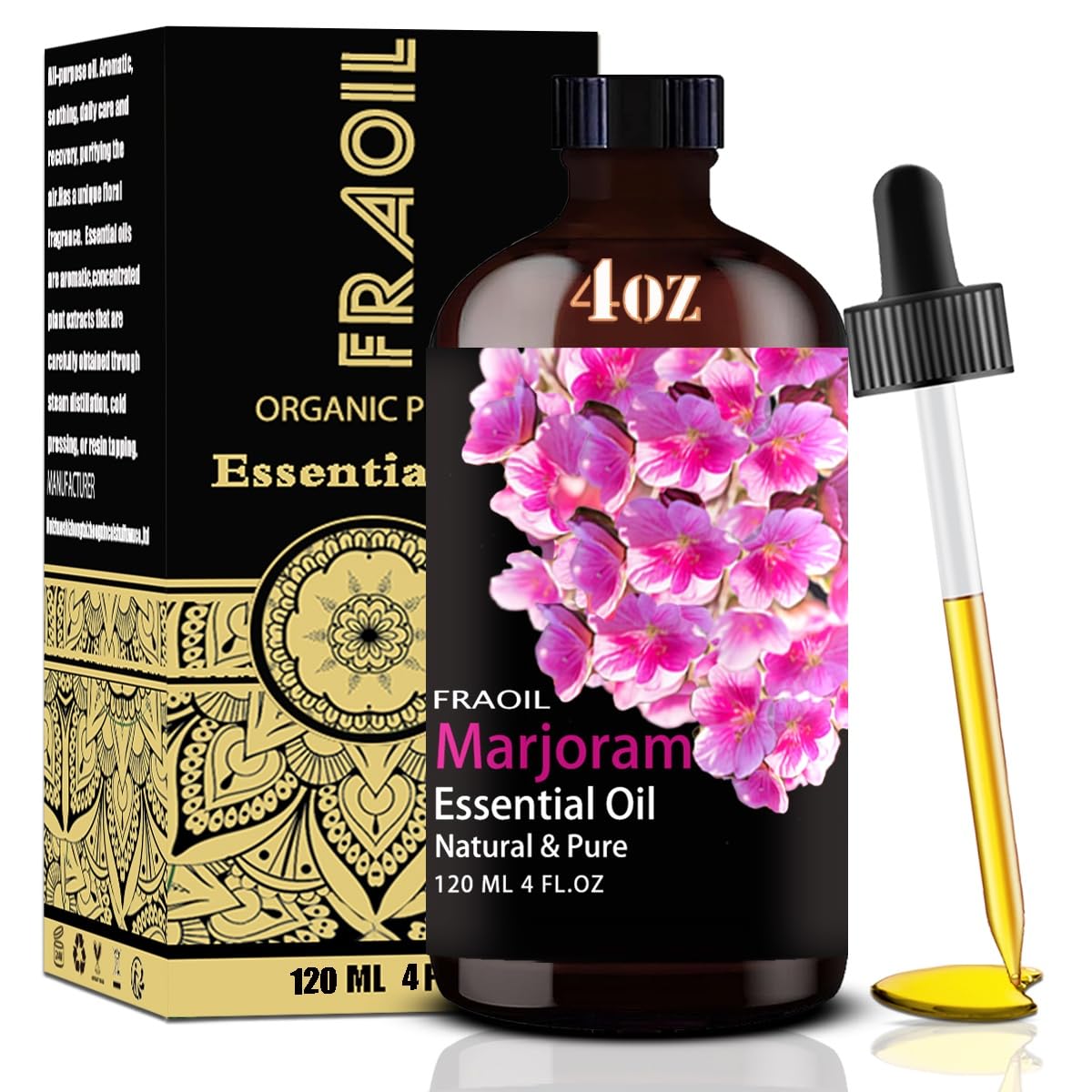 Marjoram Essential Oil 4 oz (120 ml) for Diffuser, DIY Candles & More | FRAOIL