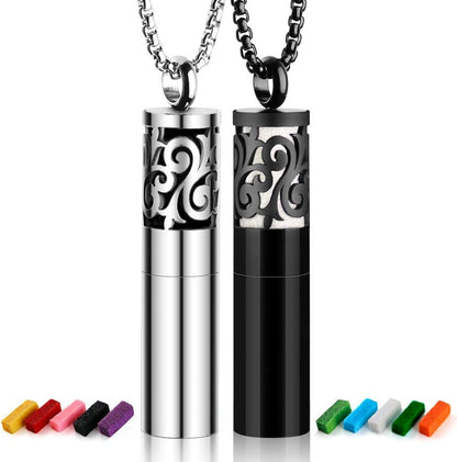 Maromalife Diffuser Necklaces – 2-Pack Stainless Steel Locket Gift Set