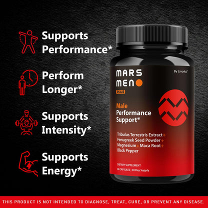 LIVORKA Mars Men Plus - Natural Support Capsules | Vitamin Advanced Formula, 60 Capsules