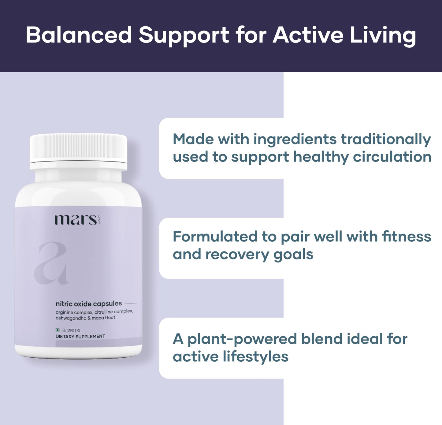Mars Nitric Oxide Capsules - 120 Capsules | Nitric Oxide 02