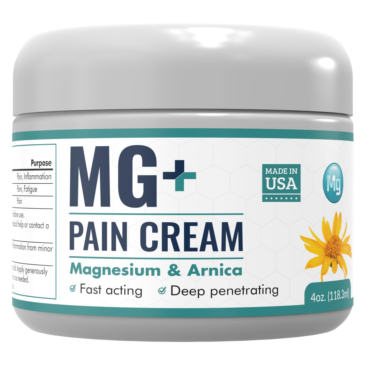 Mars Wellness MG+ Magnesium Cream Pain Relief - Extra Strength Arnica, 4 oz Tub