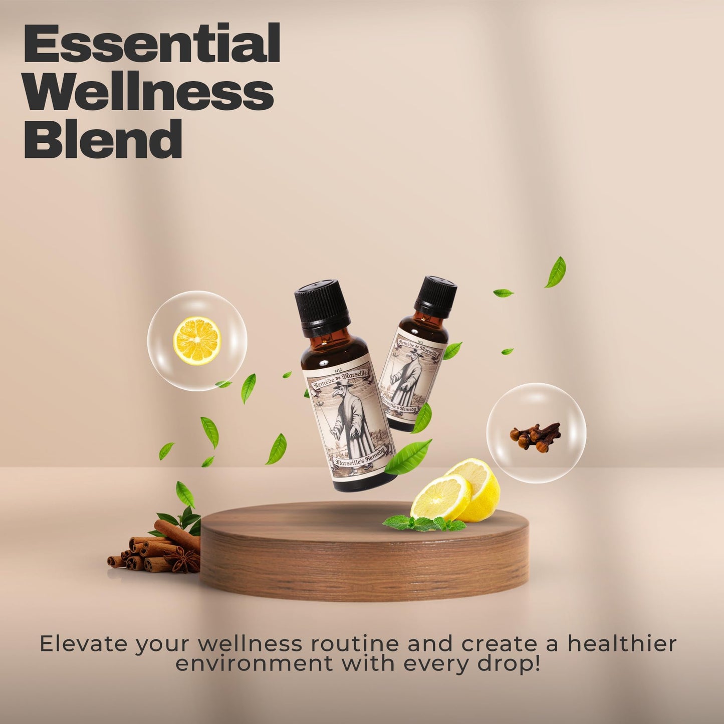 Marseille's Remedy Thieves Oil – Essential Diffuser Blend with Eucalyptus, Cinnamon, Lemon & Cloves