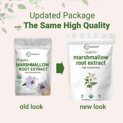 Organic Marshmallow Root Powder 8 oz - Filler-Free, Non-GMO, Vegan | Micro Ingredients