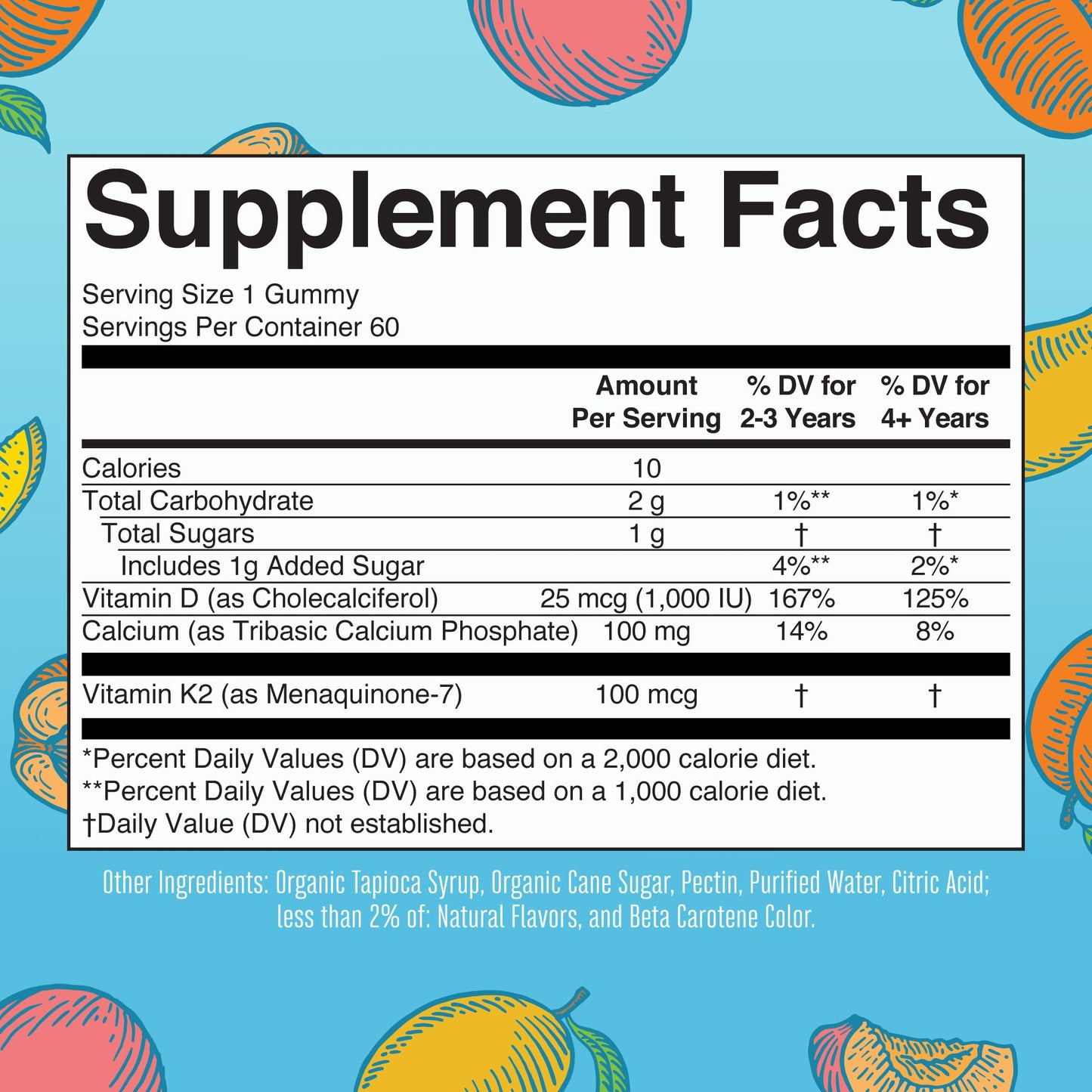 MaryRuth Organics Calcium with D3 & K2 Gummies – 60 Count (2-Month Supply), Vegan, Non-GMO, Gluten Free