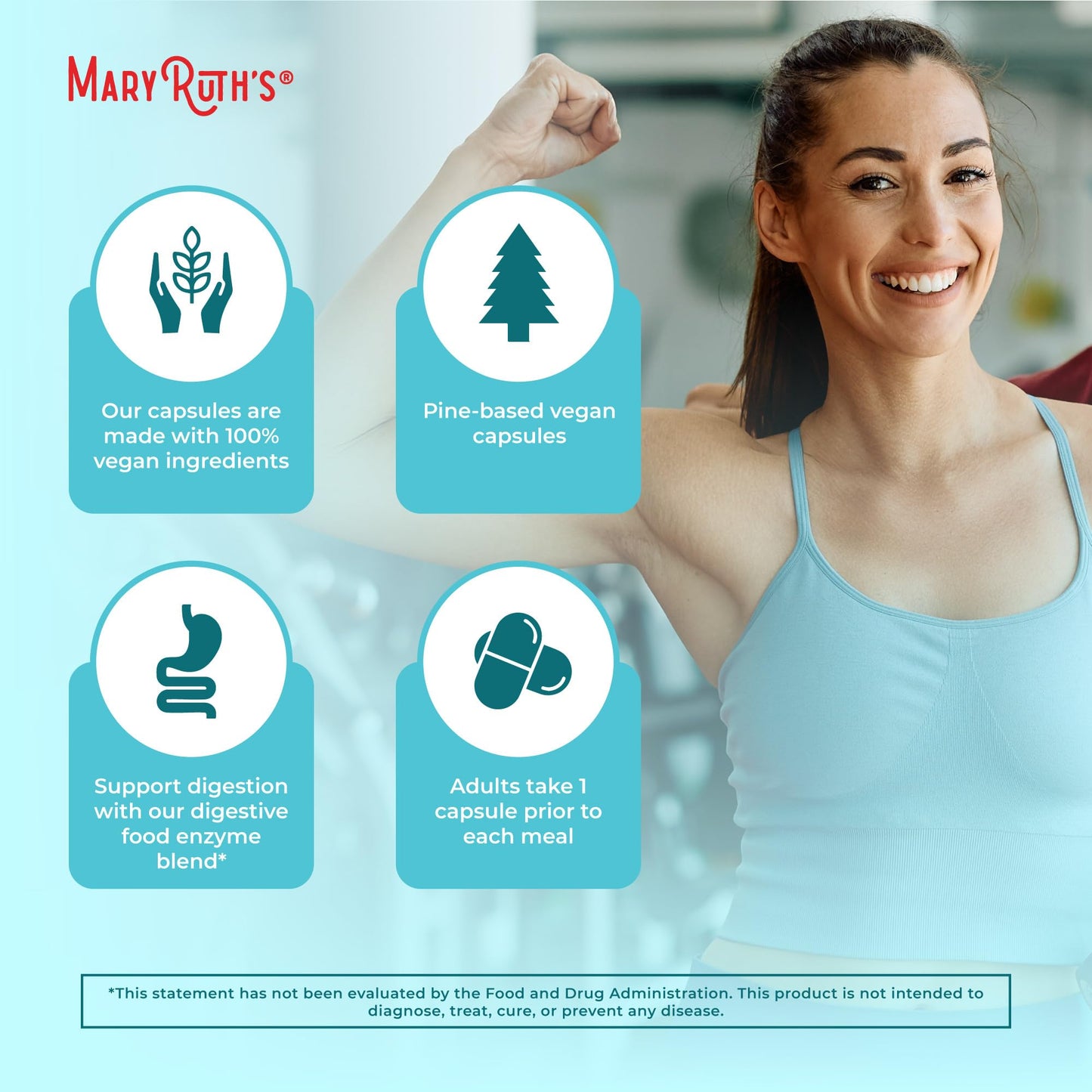MaryRuth Organics Digestive Enzymes – Up to 2 Months, Over 12 Enzymes, Vegan Digestive Health