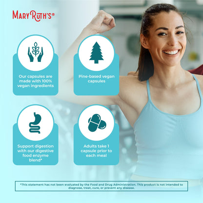 MaryRuth Organics Digestive Enzymes – Up to 2 Months, Over 12 Enzymes, Vegan Digestive Health