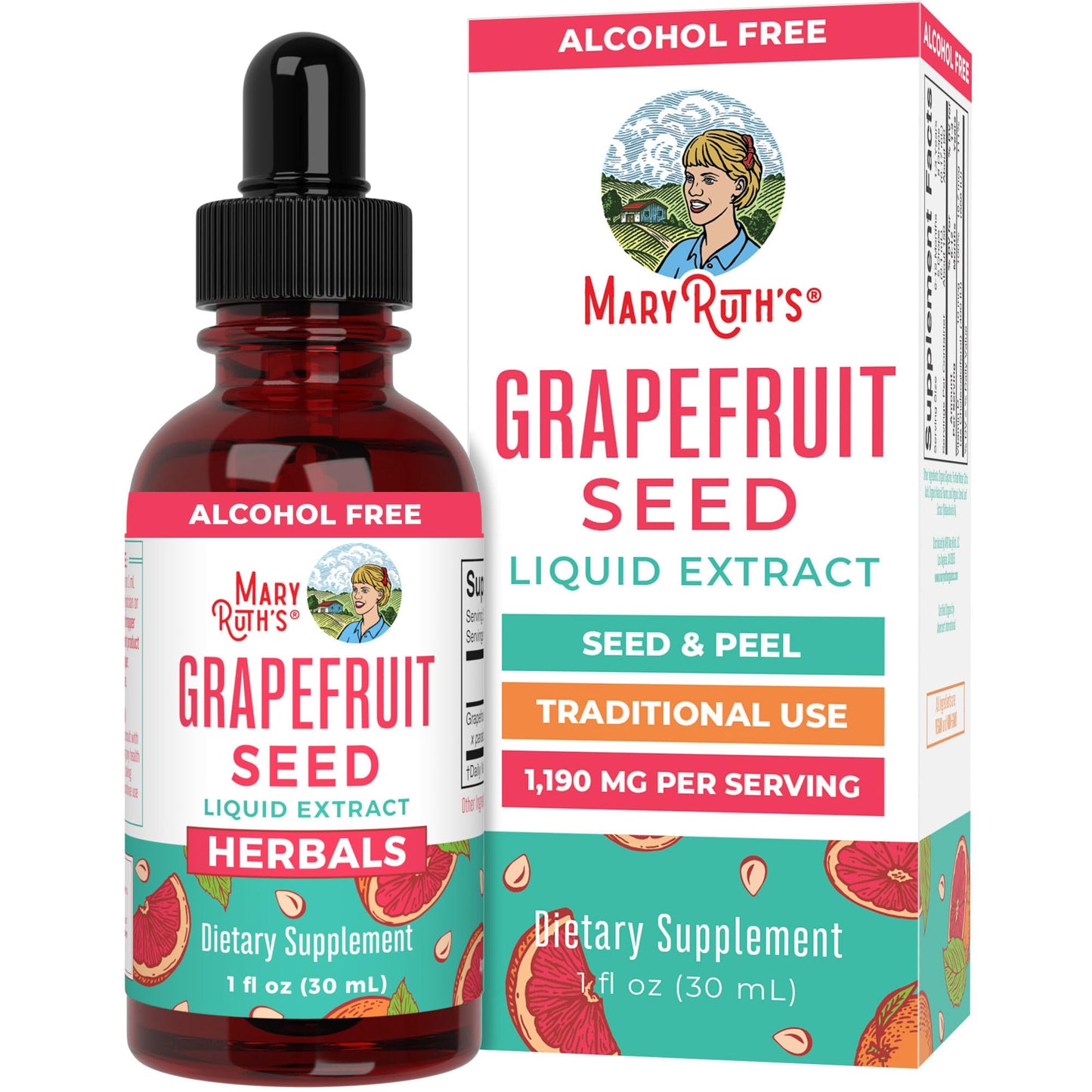 MaryRuth Organics Grapefruit Seed Extract Drops | Peel & Seed, Sugar Free, 1 oz