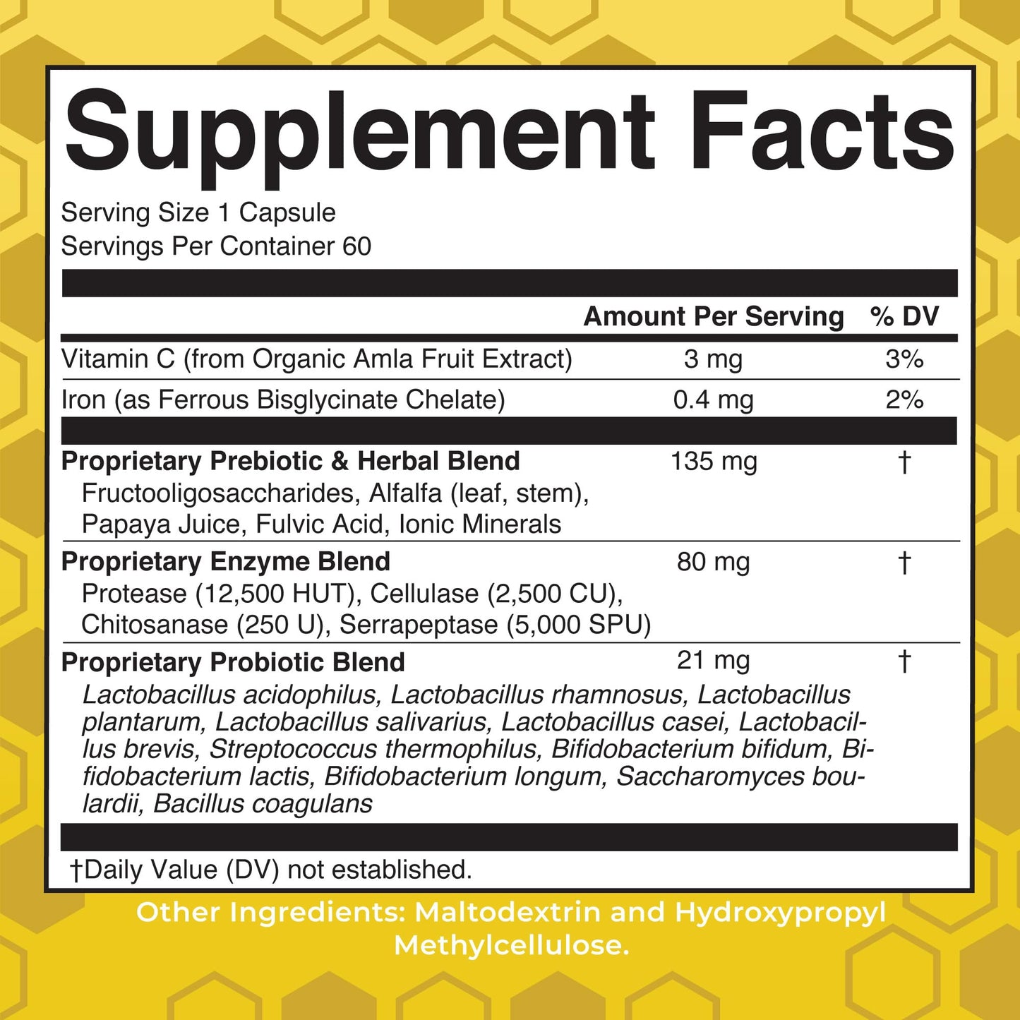 MaryRuth Organics Gut Flora Health+ Enzymes | 60 Capsules | Probiotic Digestive Enzymes