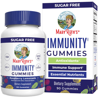 MaryRuth Organics Sugar Free Immunity Gummies – Elderberry, Vitamin C & Zinc | Vegan & Non-GMO | 90ct