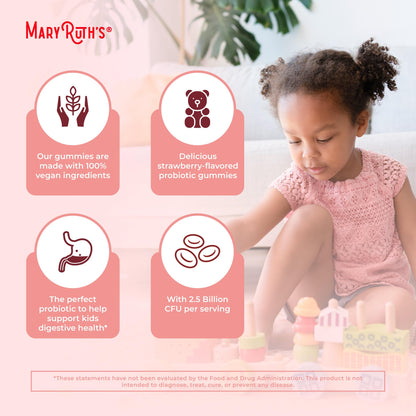 MaryRuth Organics Kids Probiotics Gummies – Digestive Health, 60 Count