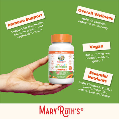 MaryRuth Organics Toddler Multivitamin Gummies – Sugar Free, Vegan, 60 Count