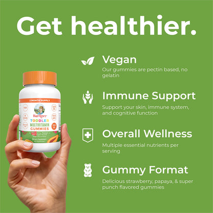 MaryRuth Organics Toddler Multivitamin Gummies – Sugar Free, Vegan, 60 Count