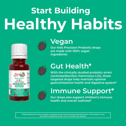 MaryRuth Organics USDA Organic Liquid Kids Probiotic Drops – Digestive Health, Immune Support, Vegan & Non-GMO | 30 Servings