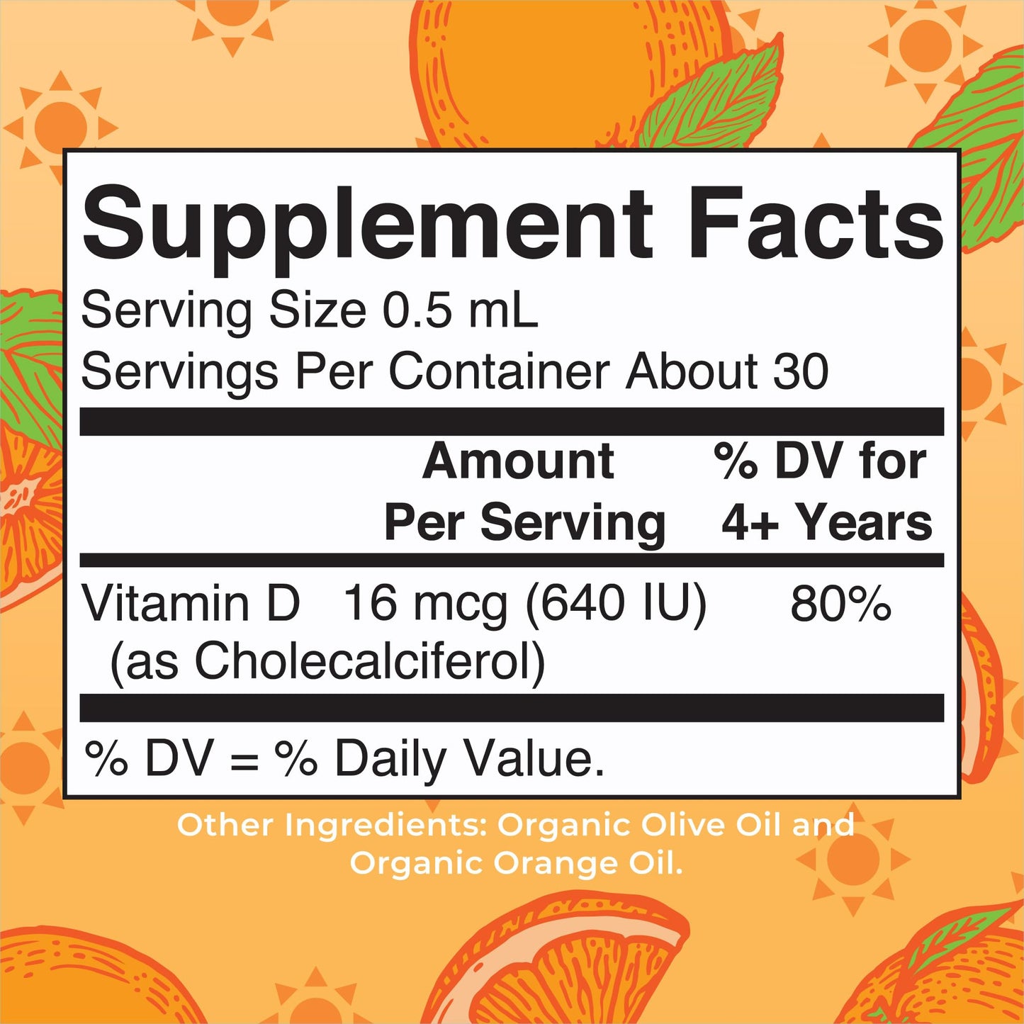 MaryRuth Organics USDA Organic Vitamin D3 Liquid Drops for Kids – 640 IU per Serving | Immune Support & Bone Health | Ages 4–13 | 0.5 oz, 30 Servings