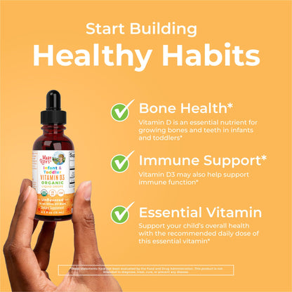 MaryRuth Organics USDA Organic Vitamin D Drops D3 for Infants & Toddlers | Sugar Free, Gluten Free, Non-GMO