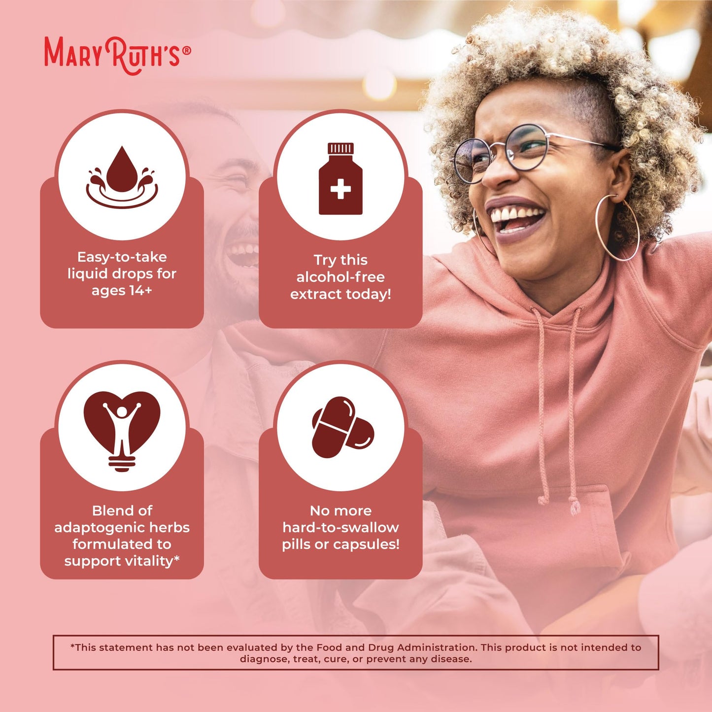 MaryRuth Organics Herbal Brain Function Supplement | Ginseng with Ashwagandha | USDA | 1 Fl Oz
