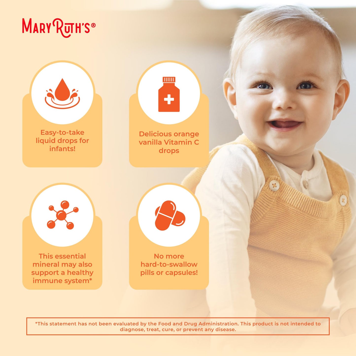 MaryRuth Organics Infant Vitamin C Drops – 2 oz | USDA Organic, Vegan, Non-GMO