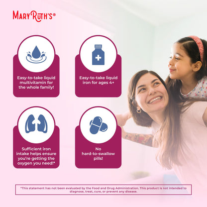 MaryRuth Organics Iron Supplement for Women Men & Kids | Liquid Iron