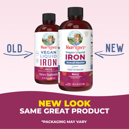 MaryRuth Organics Iron Supplement for Women Men & Kids | Liquid Iron