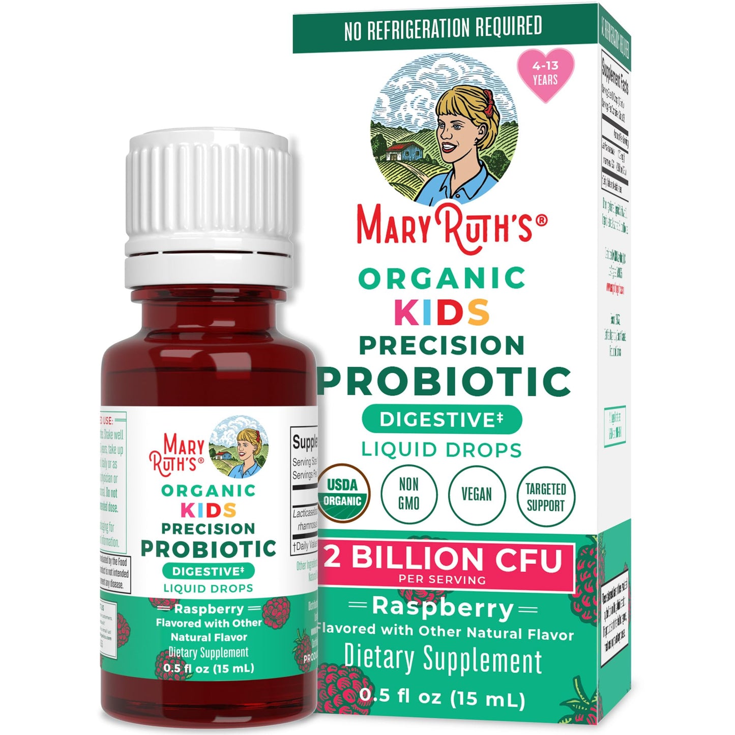 MaryRuth Organics USDA Organic Liquid Kids Probiotic Drops – Digestive Health, Immune Support, Vegan & Non-GMO | 30 Servings