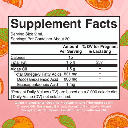 MaryRuth Organics Prenatal & Postnatal Omega-3 Liquid Drops - 800 mg DHA per Serving | 2 oz