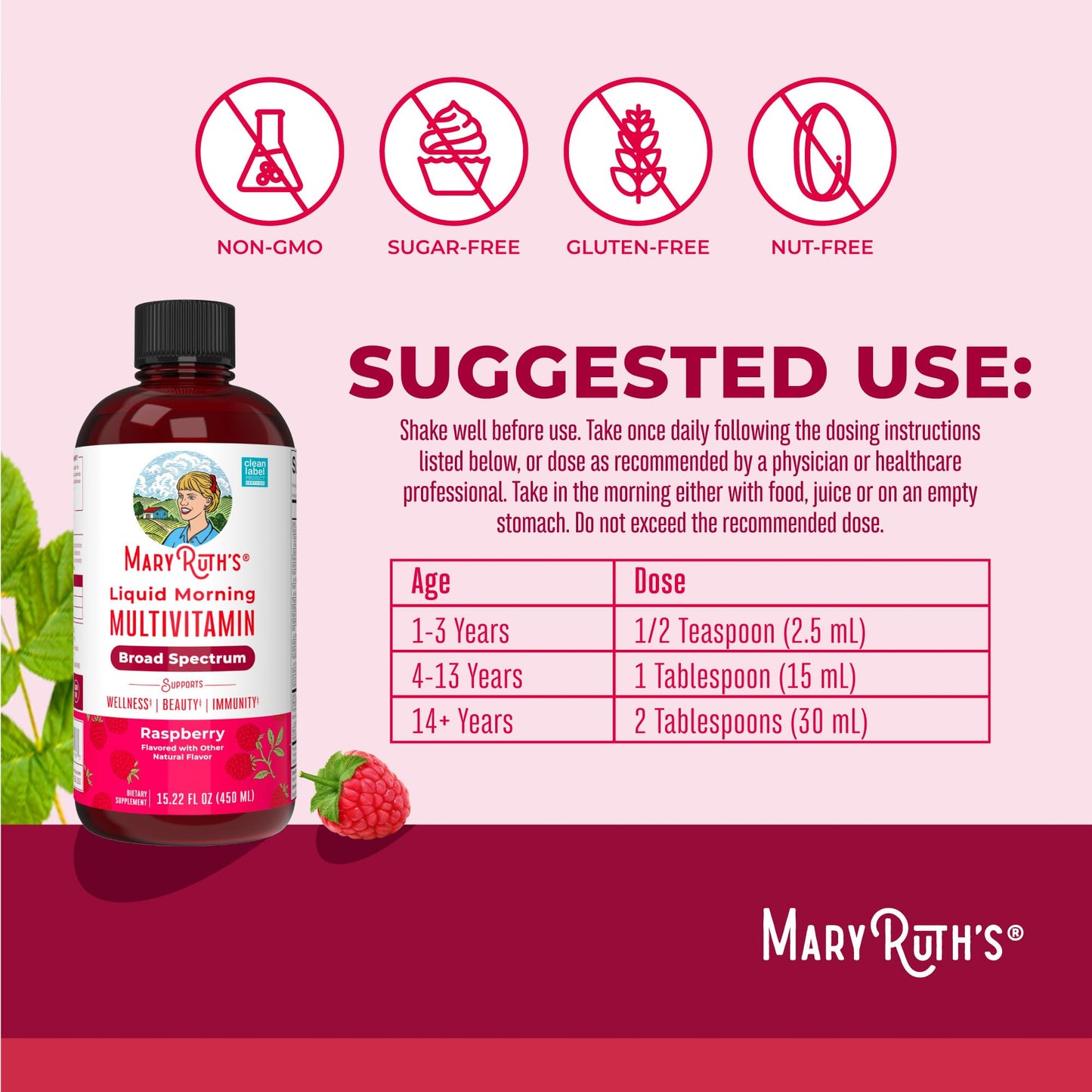 MaryRuth Organics Liquid Multivitamin – Women, Men & Kids | Vegan, Non-GMO, Gluten Free
