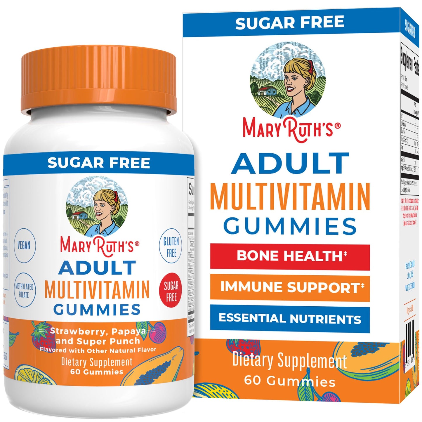 MaryRuth Organics Multivitamin Gummies for Women and Men – Sugar Free, 60 Count, Vegan