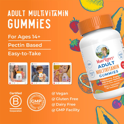 MaryRuth Organics Multivitamin Gummies for Women and Men – Sugar Free, 60 Count, Vegan