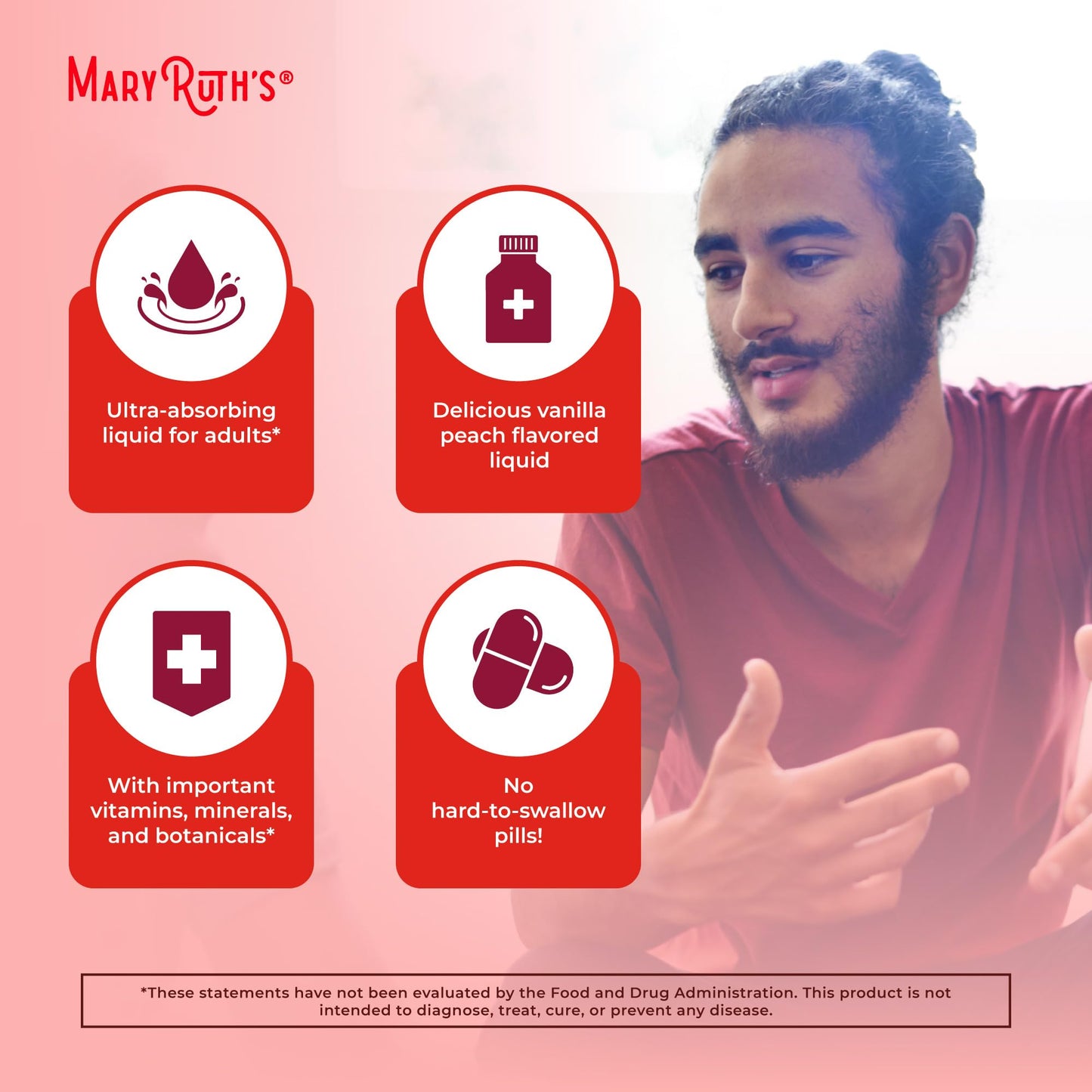 MaryRuth Organics Multivitamin for Men - Sugar Free Liquid Vitamin