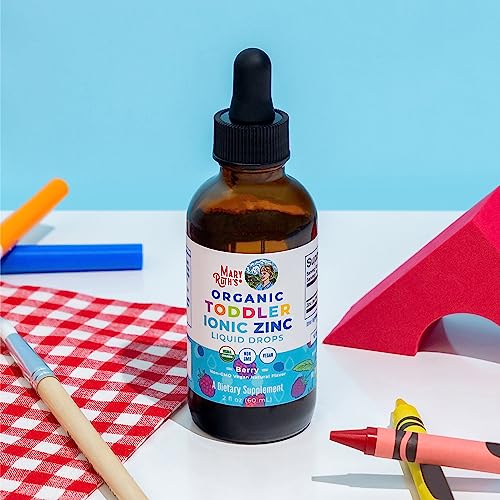 MaryRuth Organics Toddler Liquid Zinc Drops – USDA Organic, Immune Support, Berry Flavor, 1–3 Years, 2 fl oz