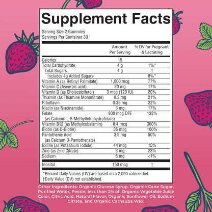 MaryRuth Organics Prenatal Vitamins for Women | USDA Organic Prenatal Gummies | Postnatal Vitamins for Women Breastfeeding | Methylfolate 800 mcg DFE | Iodine | Vegan | Non GMO | 30 Servings