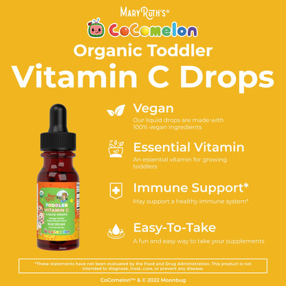 MaryRuth Organics Toddler Vitamin C Drops – USDA Organic Vitamin C Liquid for Ages 1-3 | Immune Support, Vegan & Non-GMO | 15 Servings