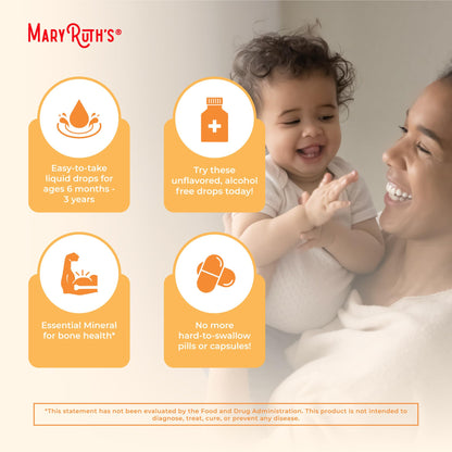 MaryRuth Organics USDA Organic Vitamin D Drops D3 for Infants & Toddlers | Sugar Free, Gluten Free, Non-GMO