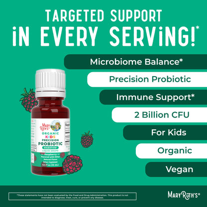 MaryRuth Organics USDA Organic Liquid Kids Probiotic Drops – Digestive Health, Immune Support, Vegan & Non-GMO | 30 Servings