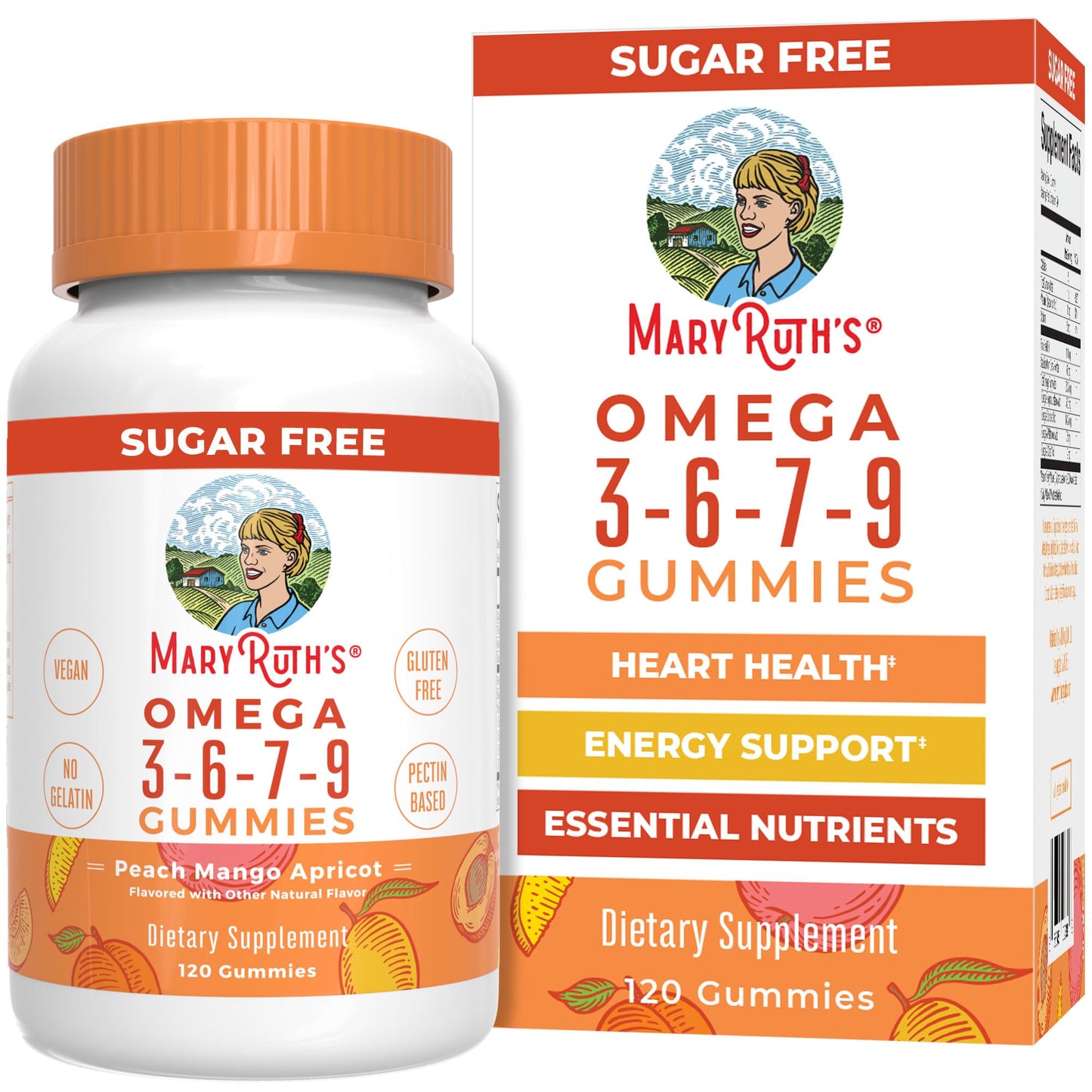 MaryRuth Organics Vegan Omega 3-6-7-9 Gummies – 120 Count | Non-GMO