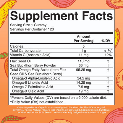 MaryRuth Organics Vegan Omega 3-6-7-9 Gummies – 120 Count | Non-GMO