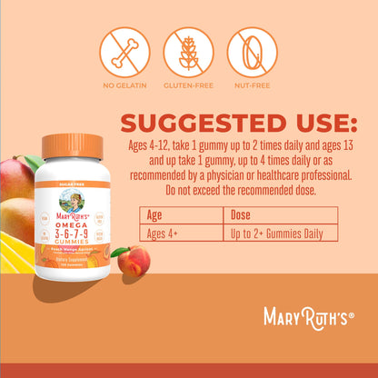 MaryRuth Organics Vegan Omega 3-6-7-9 Gummies – 120 Count | Non-GMO